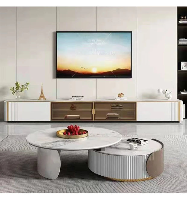 Unique Aesthetic Coffee Marble European  Tables