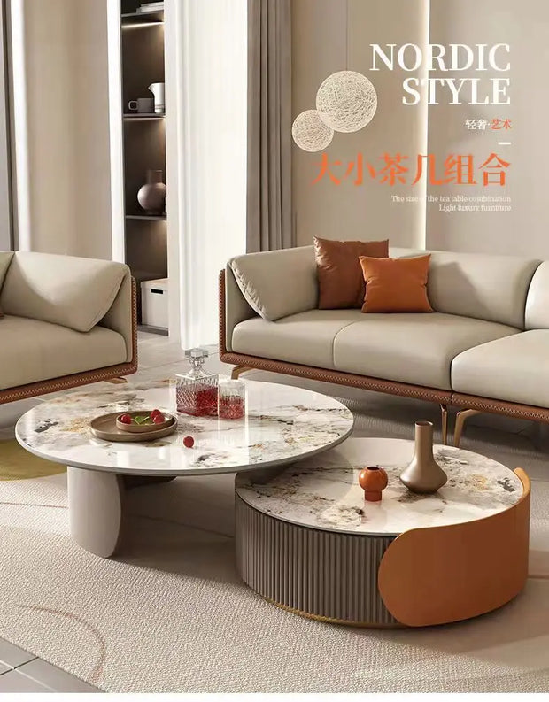 Unique Aesthetic Coffee Marble European  Tables