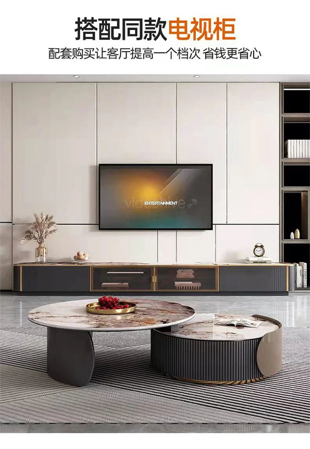 Unique Aesthetic Coffee Marble European  Tables