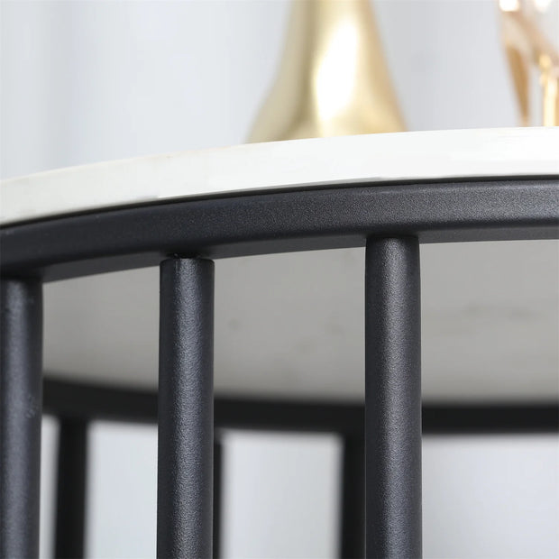 2 Tier Sintered Stone End Table