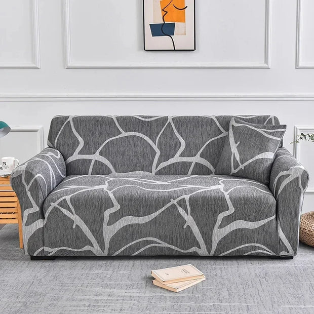 1pc Flower Printed Elastic Sofa Cover