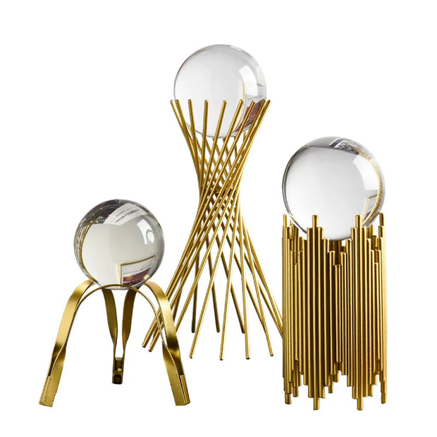 Modern Wrought Iron Metal Crystal Ball