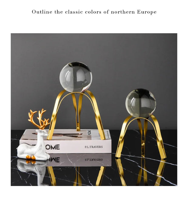 Modern Wrought Iron Metal Crystal Ball