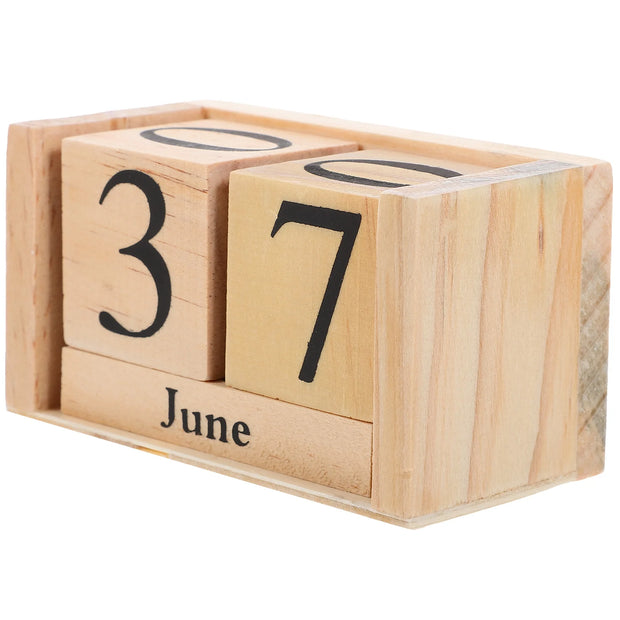 Wooden Block Calendar Elegant Office Desk