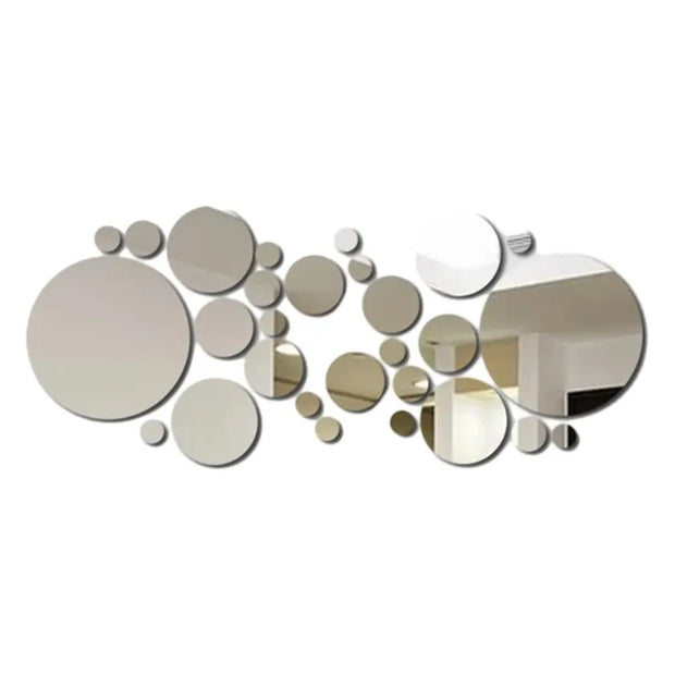 26 PCs 3D Acrylic Mirror Wall Sticker