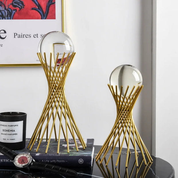 Modern Wrought Iron Metal Crystal Ball