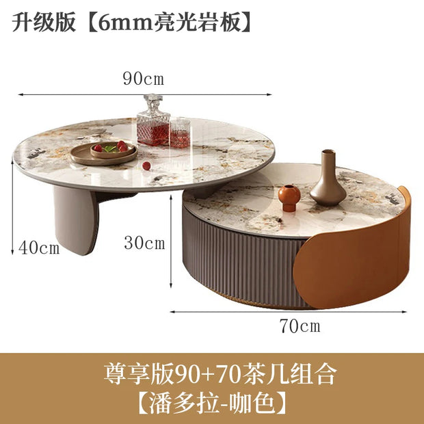 Unique Aesthetic Coffee Marble European  Tables