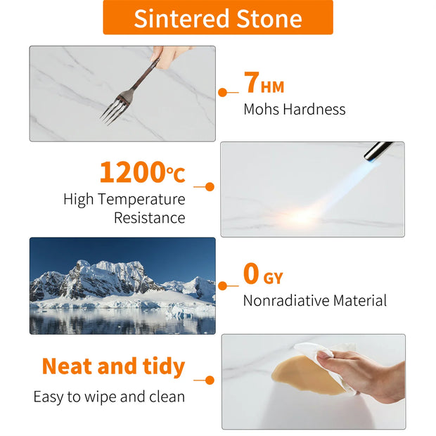 2 Tier Sintered Stone End Table