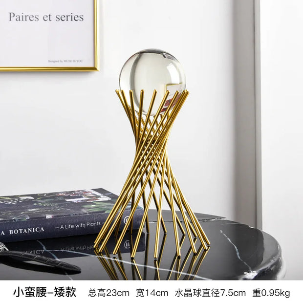 Modern Wrought Iron Metal Crystal Ball