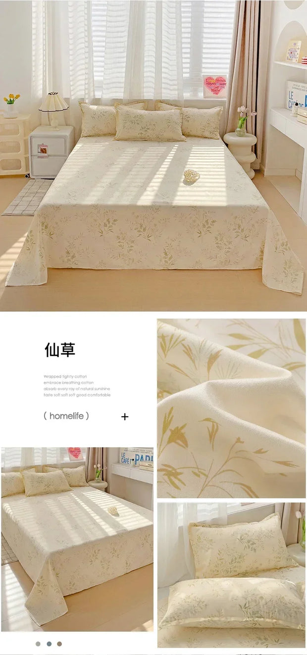 High Quality Soft Home Bed Sheets Linen Queen Size Bedspread