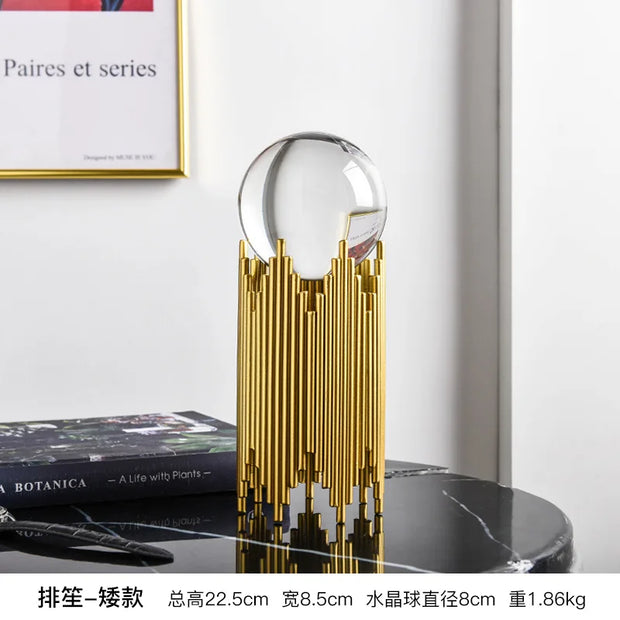 Modern Wrought Iron Metal Crystal Ball