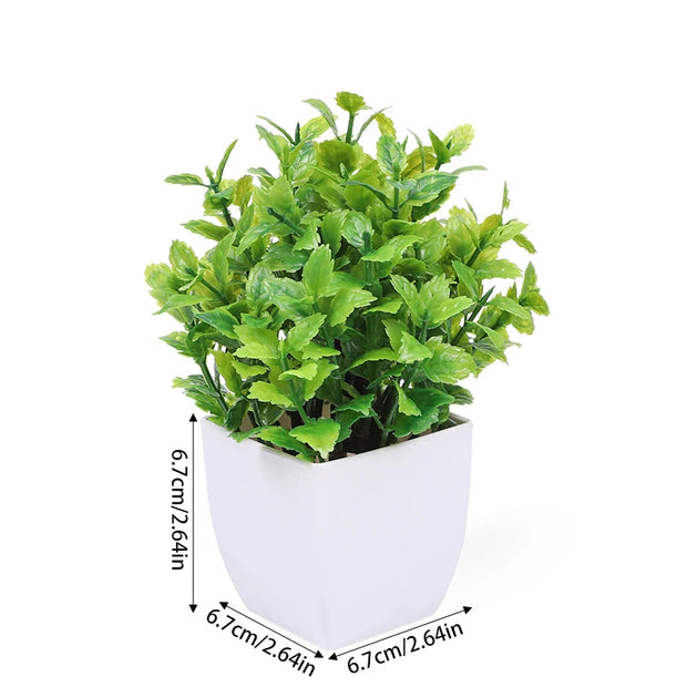 Green Artificial Bonsai Mini Eucalyptus Flower Potted Plant