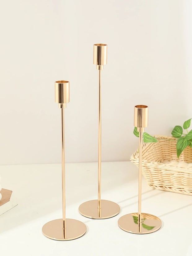 3Pcs/Set European style Metal Candle Holders