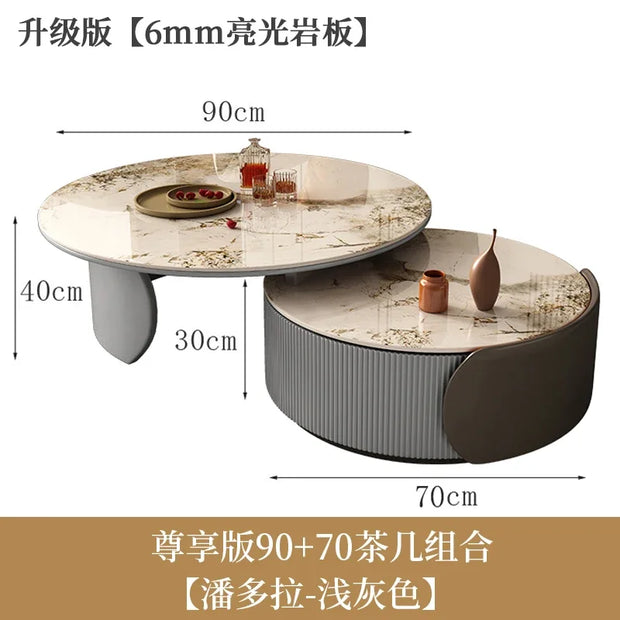 Unique Aesthetic Coffee Marble European  Tables