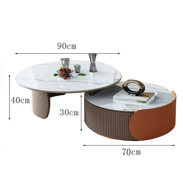 Unique Aesthetic Coffee Marble European  Tables