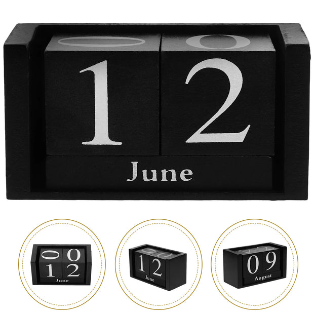 Wooden Block Calendar Elegant Office Desk