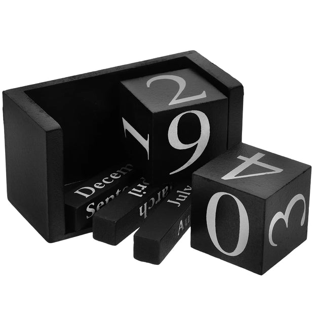 Wooden Block Calendar Elegant Office Desk