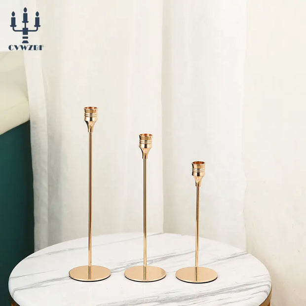 3Pcs/Set European style Metal Candle Holders