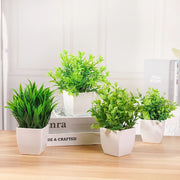 Green Artificial Bonsai Mini Eucalyptus Flower Potted Plant