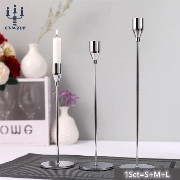 3Pcs/Set European style Metal Candle Holders
