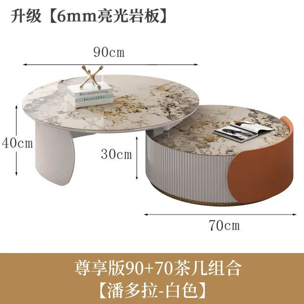 Unique Aesthetic Coffee Marble European  Tables