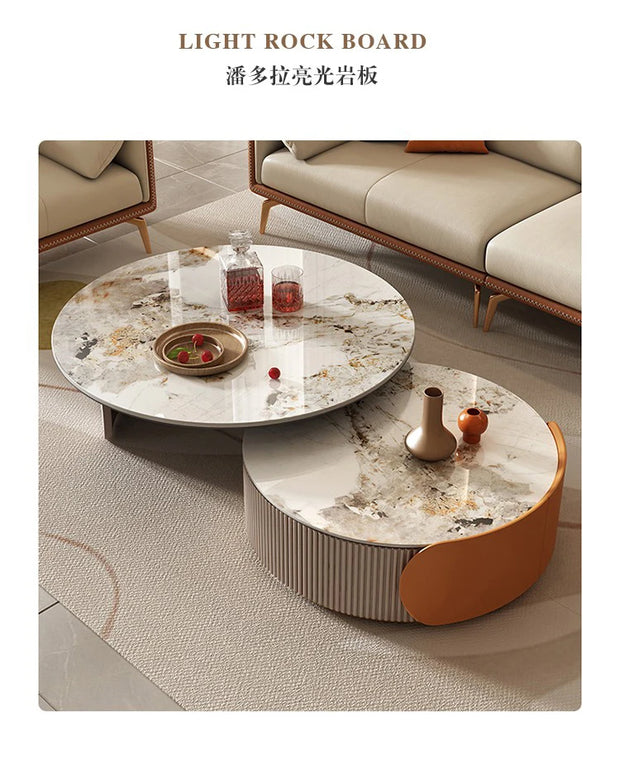 Unique Aesthetic Coffee Marble European  Tables