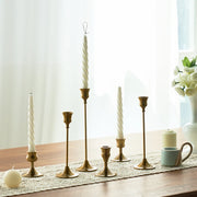 3pc Candlestick Holders Kit Brass Gold for Wedding Party Dinning