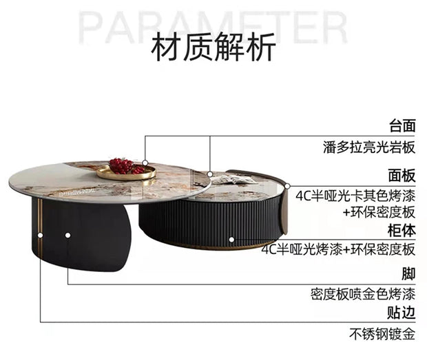 Unique Aesthetic Coffee Marble European  Tables