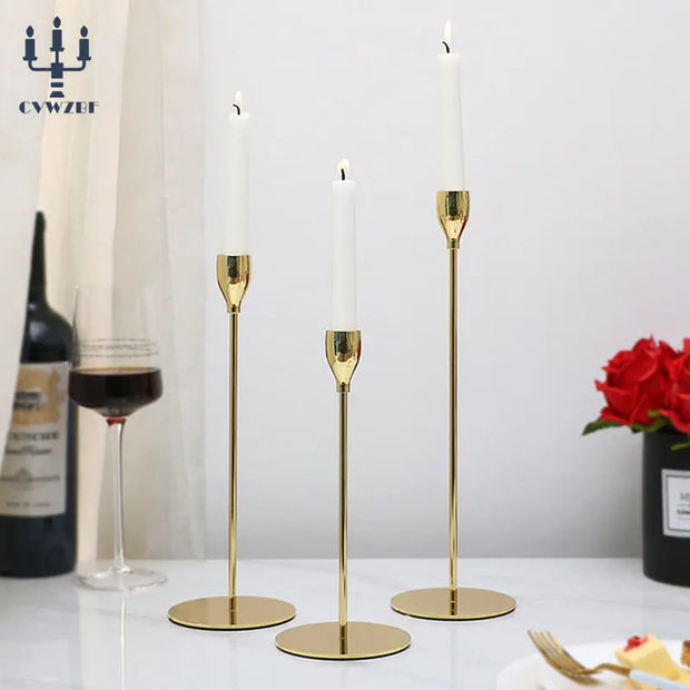 3Pcs/Set European style Metal Candle Holders