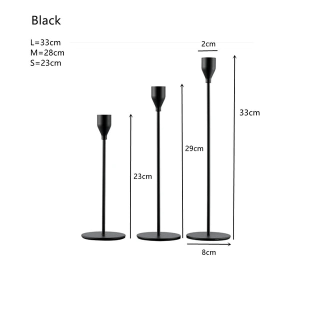 3Pcs/Set European style Metal Candle Holders
